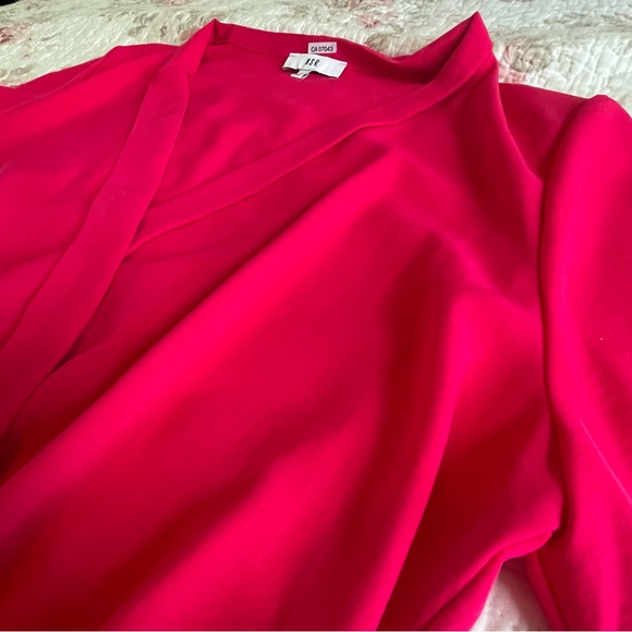 NSR V-neck Fuchsia Hot Pink Dress with Lace Slip Medium - Picture 7 of 17